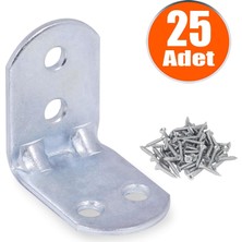 Badem10 L Demir Gönye 30X30X22 mm Mobilya Dolap Köşe Bağlantı Sabitleme 25 Adet