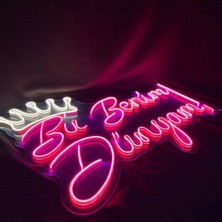 Deccor Evim Bu Benim Dünyam Neon LED Tabela Loewe Neon