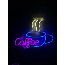 Deccor Evim Neon LED Işıklı Duvar Dekorasyon Coffee Fincan