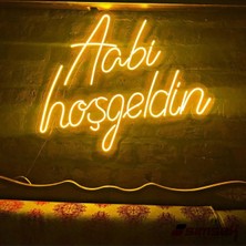 Deccor Evim Neon LED Tabela Aabi Hoşgeldin