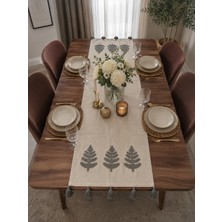 Livera Home %100 Pamuk Bohem Buldan Işi Nakışlı Lüks Masa Runner (40X130CM)