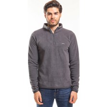 Slazenger SANNE IN Erkek Dik Yaka Fermuarlı Koyu Gri Polar