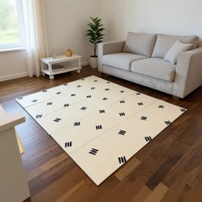Happy Twins Beyaz Mocha Katlanabilir Çift Taraflı Oyun Matı 120 x 180 x 1 cm Güvenli Oyun Alanı