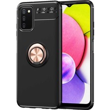 Zore Galaxy A03S Kılıf Nvth Ravel Silikon Kapak-Siyah-Rose Gold