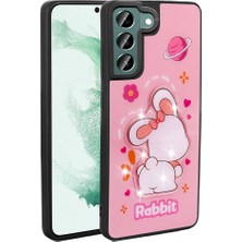 Zore Galaxy S22 Kılıf Parlayan Kabartmalı Ikonik Figürlü Nvth Amas Silikon Kapak-Pembe