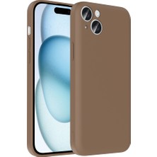 Zore iPhone 15 Plus Kılıf Kamera Korumalı Kartlık Hazneli Nvth Vitra Kapak - Kahverengi