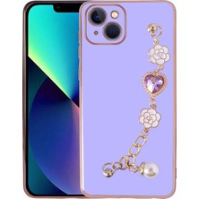 Zore Apple iPhone 14 Kılıf El Tutamaçlı Kamera Korumalı Nvth Taka Silikon Kapak-Mor