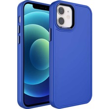 Zore iPhone 11 Uyumlu Metal Çerçeve ve Buton Tasarımlı Sert Nvth Botox Kapak-Saks Mavi