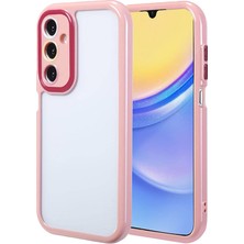 Zore Galaxy A15 Kılıf Kamera Korumalı Renkli Kenar ve Çerçeve Tasarımlı Nvth Vitamin Kapak-Mürdüm