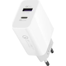 ÖNÇ - PRİME Powerway HW25 USB 3.0 / Type-C 25W 3.0 A Hızlı Şarj Aleti Başlığı PD25W