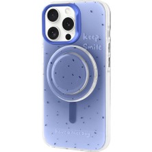 Zore Apple iPhone 15 Pro Kılıf Magsafe Şarj Özellikli Tak-Çıkar Pop Soketli Nvth Tiktok Kapak-Mavi