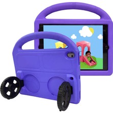 Zore iPad 10.2 (9.nesil)  Uyumlu Nvth Wheel Car Tekerlek Standlı Tablet Eva Silikon Kılıf-Mor