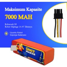 Ümit Maker Roborock S9 Robot Süpürge 7000 Mah 14.4V Batarya