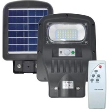 ÖNÇ - PRİME Horoz 50W Siyah LED Solar Güneş Enerjili Lamba Sokak Armatür Beyaz Işık