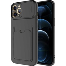 Zore iPhone 12 Pro Kılıf ​nvth Kartix Kapak-Siyah
