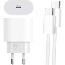 ÖNÇ - PRİME Powerway RXS27 20W Type-C Şarj Adaptörü - Kablo Seti (Apple 15 Pro-Pro Max Uyumlu)