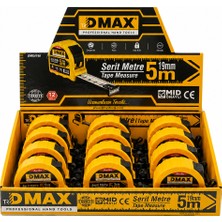 Dmax Şerit Metre 5 M x 19 mm - Mıd Onaylı - Abs Gövde - 12'li Paket