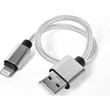 Zore Gümüş 30 cm Halat Lightning USB Kablo