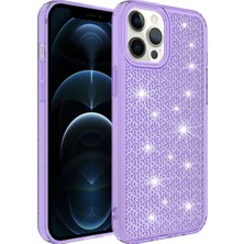 Zore iPhone 12 Pro Max Uyumlu Airbagli Parlak Tasarımlı Nvth Snow Kapak-Mor