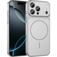 iPhone 15 Pro Kılıf Zore M-Safe Şarj Özellikli Kamera Korumalı Formen Kapak - Gümüş