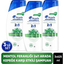 2'si 1 Arada Mentol Ferahlığı Kepek Karşıtı Şampuan 625ML x 3 Adet