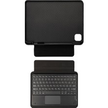 Zore iPad 11.nesil 2025 Nvth Border Keyboard Bluetooh Bağlantılı Standlı Klavyeli Tablet Kılıfı - Siyah