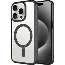 Zore Apple iPhone 15 Pro Max Kılıf Wireless Şarj Özellikli Sert Pc Nvth Mat Riksos Magsafe Kapak-Siyah