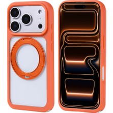 Zore iPhone 17 Pro Max Kılıf M-Safe Şarj Özellikli Standlı Nvth Piza Silikon Kapak - Turuncu