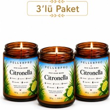 Peller Sivrisinek Kovucu 3 Lü Paketaçık Alanların Tercih Edilen Citronella& Limon Otu Mumu Bahçe ve Teras Mumu 100GRX3 Adet