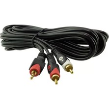 ÖNÇ - PRİME Powermaster PM-648 2 Rca Erkek + 3.5 mm Stereo Erkek 3 Metre Kablo