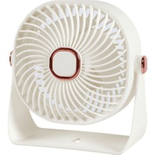 ÖNÇ - PRİME Feny FN-F55, Beyaz, 3 Kademeli Hız, 4" Kanat, Masaüstü, Dahili 800MAH Bataryalı, Type-C Şarj Girişli, Vantilatör