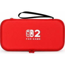 Cosmostech Nintendo Switch 2 Uyumlu Taşıma Çantası  | Switch 2 Sert Kasa Koruyucu Seyahat Çantası- Kırmızı