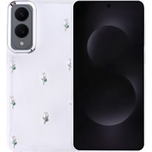 Zore Galaxy S25 Edge Kılıf Airbag Tasarımlı Simli Şeffaf Nvth Kutup Kapak - Lale