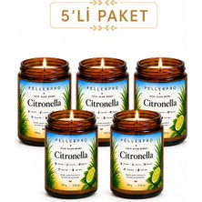 Peller Sivrisinek Kovucu 5 Li Set Açık Alanların Tercih Edilen Citronella& Limon Otu Mumu Bahçe ve Teras Mumu 100GRX5 Adet