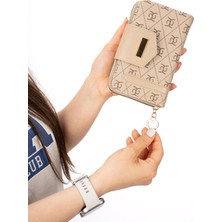 Newish Polo Kadın Deri Desenli Telefon Kağıt Para Bölmeli Kartlık ve Cüzdan - NEWPOLO412