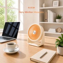 Evona Feny Minifan Desk 3 Kademeli Masaüstü Usb-Type-C Şarjlı Vantilatör
