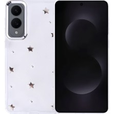 Zore Galaxy S25 Edge Kılıf Airbag Tasarımlı Simli Şeffaf Nvth Kutup Kapak - Yıldız