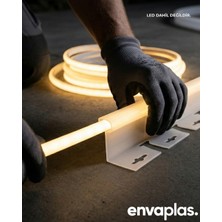 Pratik Garden Envaplas Şeffaf Düz LED Takılabilir Çim Sınırlayıcı 10 mt (2,5 x 4) Çim Taş Toprak Ayırıcı