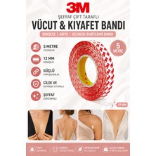 Hobialem 5 Metre 3m Kalitesinde 12MM Yapışkanlı Şeffaf Çift Taraflı Dekolte Abiye Gelinlik Sabitleme Bant Vücut Kıyafet Bandı