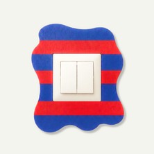 PureText Wavyhaus | Hikari Fluid El Yapımı Priz ve Anahtar Çerçevesi | 20X17CM | Lacivert-Kırmızı