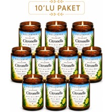 Peller Sivrisinek Kovucu 10 Lu Açık Alanların Tercih Edilen Citronella& Limon Otu Mumu Bahçe ve Teras Mumu 100GRX10 Adet