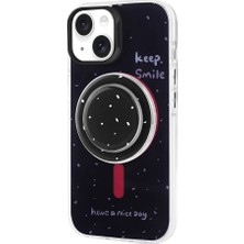 Zore Apple iPhone 14 Kılıf Magsafe Şarj Özellikli Tak-Çıkar Pop Soketli Nvth Tiktok Kapak-Siyah