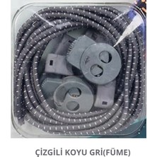 Mawrond Yuvarlak, Koyu Gri, Akıllı, Kilitle, Tak-Bırak, Elastik Bot, Spor Ayakkabı Bağcığı, 100 Cm, 1 Çift