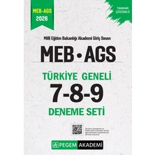 Pegem Akademi Yayıncılık 2026 MEB AGS Tamamı Çözümlü Türkiye Geneli 7-8-9 (3'lü Deneme Set
