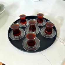 Bereka Tepsi Metal Çay Tepsisi Kahve Tepsisi Sunum Kahvaltı 37 cm Orta Boy Tepsi