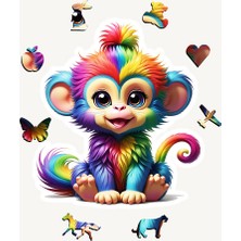 Monkey, 14 Parça Ahşap Yapboz, Bul Tak Puzzle