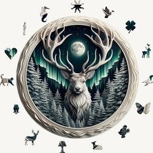 Deer&moon - 49 cm x 49 cm Yapboz