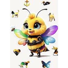 Bumble Bee, 14 Parça Ahşap Yapboz Bul Tak Puzzle