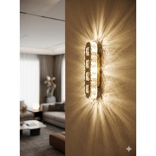 Wisehome Crystal Gold Metal Paslanmaz Pilli Duvar Apliği