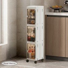 Trend Maison Çok Amaçlı 3 Katlı Organizer Dolap Banyo Mutfak Saklama Kutusu Beyaz